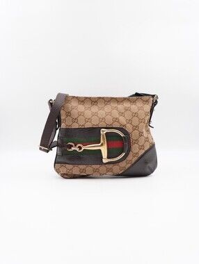 CN01 💗 Gucci GG Monogram Sherry Line Horsebit crossbody Bag